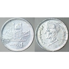 Banknoting Pakistan 1 Rupi 2011 Muhammed Ali Cinnah Portreli. Alüminyum.