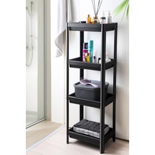 UltraMint Çok Amaçlı 4 Katlı Raf Ünitesi, Mutfak ve Banyo Organizer Siyah
