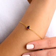Mold Jewel Damla Garnet Bileklik (925 Gümüş)