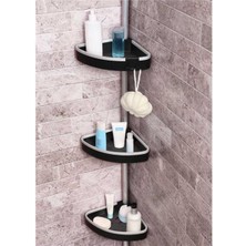 UltraMint Modern Siyah 3’lü Köşe Rafı, Şık ve Fonksiyonel Dekorasyon Parçası