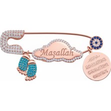 Parmas Design Bebek Yaka Iğnesi Maşallah ve Nazar Ayeti Yazılı 925 Ayar Gümüş Antialerjik Bulut Nazar