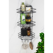 UltraMint Paslanmaz Çelik 3’lü Askılı Şampuanlık Banyo Duş Rafı