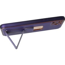 AyrStore Newface Iphone 11 Kılıf Coco Deri Standlı Kapak - Mor