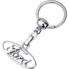 Mozoko Yüksek Kaliteli Ford Logolu Metal Araç Anahtarlık, Çift Yönlü Logo, Hediyelik Araba Anahtarlık