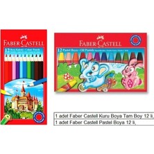 Sahra Okul Faber Castell Boya Seti Lüks Kuru Boya, Pastel Boya 2 Li