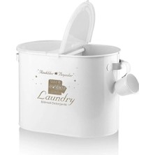 UltraMint Beyaz Metal Bölmeli Deterjan Kutusu 12 Litre, Pratik ve Şık Tasarım