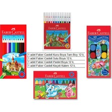 Sahra Okul Faber Castell Boya Seti Kuru Boya, Pastel Boya, Sulu Boya, Keçeli Kalem 4 Lü