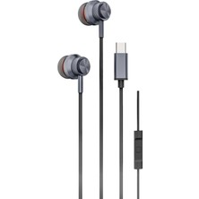 Boğazören Siyah Extra Bass Kablolu Kulaklık  Android+Ios Uyumlu Type-C Girişli Super 270° Mikrofonlu Kulaklık.