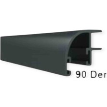 Mücevher Yapı Cam Balkon Alüminyum Fitil 90 Derece Köşe Dönüş Antrasit Gri Renk (Ölçünüzü Belirtiniz)