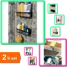 UltraMint Pratik ve Şık 2'li Plastik Askılı Mutfak Rafı ve Sabunluk Seti