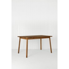 Unboxdeco Alaçatı Masif Ceviz Ahşap Yemek Masası -  130 x 80 cm