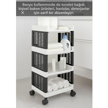 UltraMint 4 Katlı Çok Amaçlı Tekerlekli Düzenleyici, Şık ve Kullanışlı Organizer
