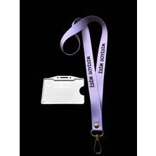 Staffy Kişiye Özel Lila Zemin Yaka Ipi ve Kartlık