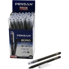 Veralya 50 Adet Pensan Büro Siyah Tükenmez Kalem M-Medium - 1.0mm Uç