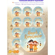 Ceres Studio Ramazan Sticker Seti R-09 12 Adet Etiket | Yapışkanlı, Parlak Kuşe Çıkartma Kağıdı