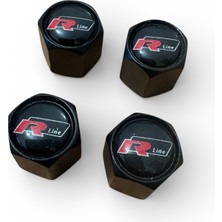 Ik Tunıng Volkswagen R Line Logo Lu 4 Adet Siyah Metal Sibop Kapak Takımı