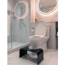 Ahşap Klozet Taburesi – Wc Basamak & Tuvalet Ayak Yükseltici – Banyo Tuvalet Taburesi – Ergonomik 24 cm -Beyaz ve Siyah