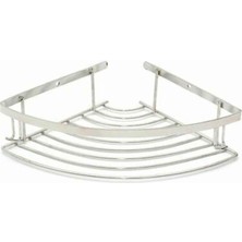 UltraMint Krom Üçgen Köşelik ile Şampuanlık ve Sabunluk Banyo Rafı Seti