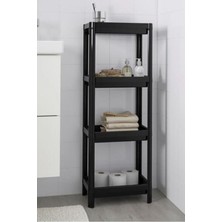 UltraMint Pratik 4 Bölmeli Siyah Banyo ve Mutfak Rafı, Düzenleyici Ünite
