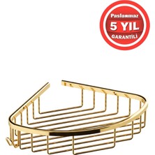 UltraMint Paslanmaz Çelik 20X20 Deniz Temalı Banyo Rafı Altın Renk