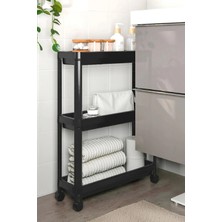 UltraMint Çok Katlı Dikdörtgen Raf Ünitesi, Banyo ve Mutfak Organizer Siyah