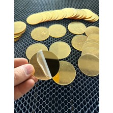 HEDIYE0024 Pleksi Dekor Süs Yuvarlak Ayna Gold 100X Adet Pleksi Dekoratif 2x2 cm