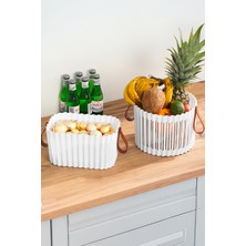 UltraMint Beyaz 2'li Sepet Seti, Banyo ve Mutfak Organizerleri