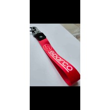Şimika Sparco Kırmızı Bez Kancalı Oto-Moto Kumaş Anahtarlık 19 cm