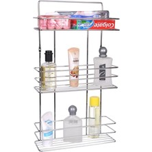 UltraMint Paslanmaz Krom 3 Katlı Düz Banyo Şampuanlık Rafı, Şık ve Dayanıklı