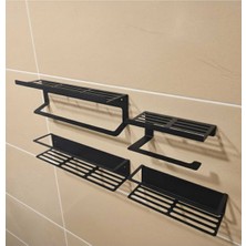 UltraMint Pratik Dörtlü Banyo Seti: Şampuanlık, Havlu Askısı, Tuvalet Kağıdı Tutucu