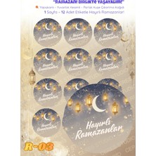 Ceres Studio Ramazan Sticker Seti R-03 12 Adet Etiket | Yapışkanlı, Parlak Kuşe Çıkartma Kağıdı