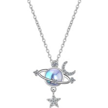 BG Jewellery Tasarım Mavi Gezegen 925 Gümüş Kolye