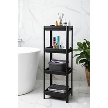 UltraMint 4 Katlı Çok Amaçlı Raf – Banyo, Mutfak, Düzenleyici, Organizer Siyah