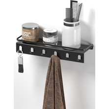 UltraMint Mat Siyah Çok Amaçlı Banyo ve Mutfak Rafı Askısı MG081