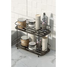 UltraMint Iki Katlı Siyah Çok Amaçlı Düzenleyici Stand, Banyo ve Mutfak Için