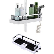 UltraMint Çok Fonksiyonlu Köşelik Şampuanlık ve Banyo Rafı, Su Tasarruflu Duş Başlığı