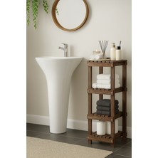 UltraMint 4 Katlı Ahşap Banyo ve Mutfak Düzenleyici Raf Seti