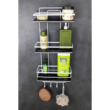 UltraMint Paslanmaz Lif Askılı Kristal Banyo ve Kozmetik Düzenleyici Üçlü Beyaz