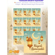 Ceres Studio Ramazan Sticker Seti R-05 12 Adet Etiket | Yapışkanlı, Parlak Kuşe Çıkartma Kağıdı