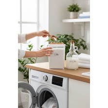 UltraMint Ahşap Kapaklı Deterjan Kavanozu 2000ML, Şeffaf Etiketli, Mantar Kapaklı