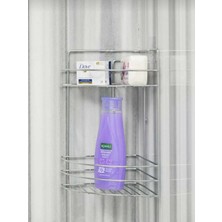 UltraMint Paslanmaz Krom Şampuanlık 2 Katlı Banyo Düzenleyici