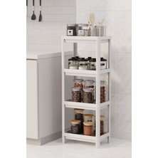 UltraMint 4 Katlı Slim Siyah Banyo ve Mutfak Rafı, Şık ve Pratik Düzenleyici