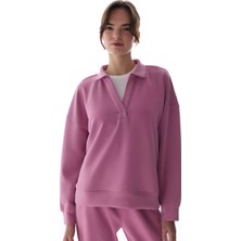 Penti Gül Pembesi Polo Yaka Modal Sweatshirt
