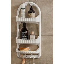 UltraMint Üç Katlı Paslanmaz Banyo Düzenleyici, Şampuanlık ve Raf Seti