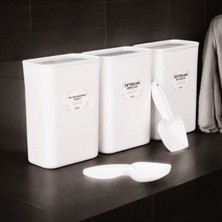 UltraMint 3'lü Beyaz Akrilik Vakum Saklama ve Düzenleyici Set