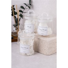 UltraMint 3'lü Pamuk ve Saklama Kabı Seti, Banyo ve Makyaj Organizasyonu