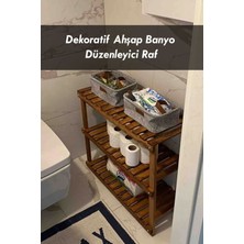UltraMint 3 Katlı Ahşap Çok Amaçlı Banyo Düzenleyici Raf