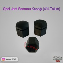 AutoPit 3D Opel Adam Uyumlu Jant Bijon Somunu Kapağı (4'lü Takım)