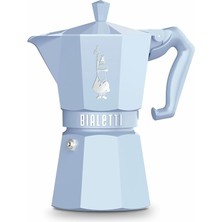 Braventa Collection - Exclusive: 6 Cups Ocak Üstü Espresso Pişirici - 270ML - Mavi Renk - Alüminyum Gövde - Patentli Güv