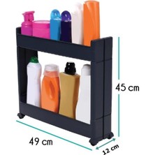 UltraMint Çok Amaçlı Tekerlekli Mutfak ve Banyo Organizer Rafı Sr-02